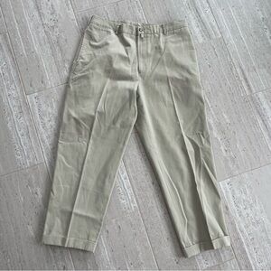 Faconnable Men's cuffed tan khaki Chinos